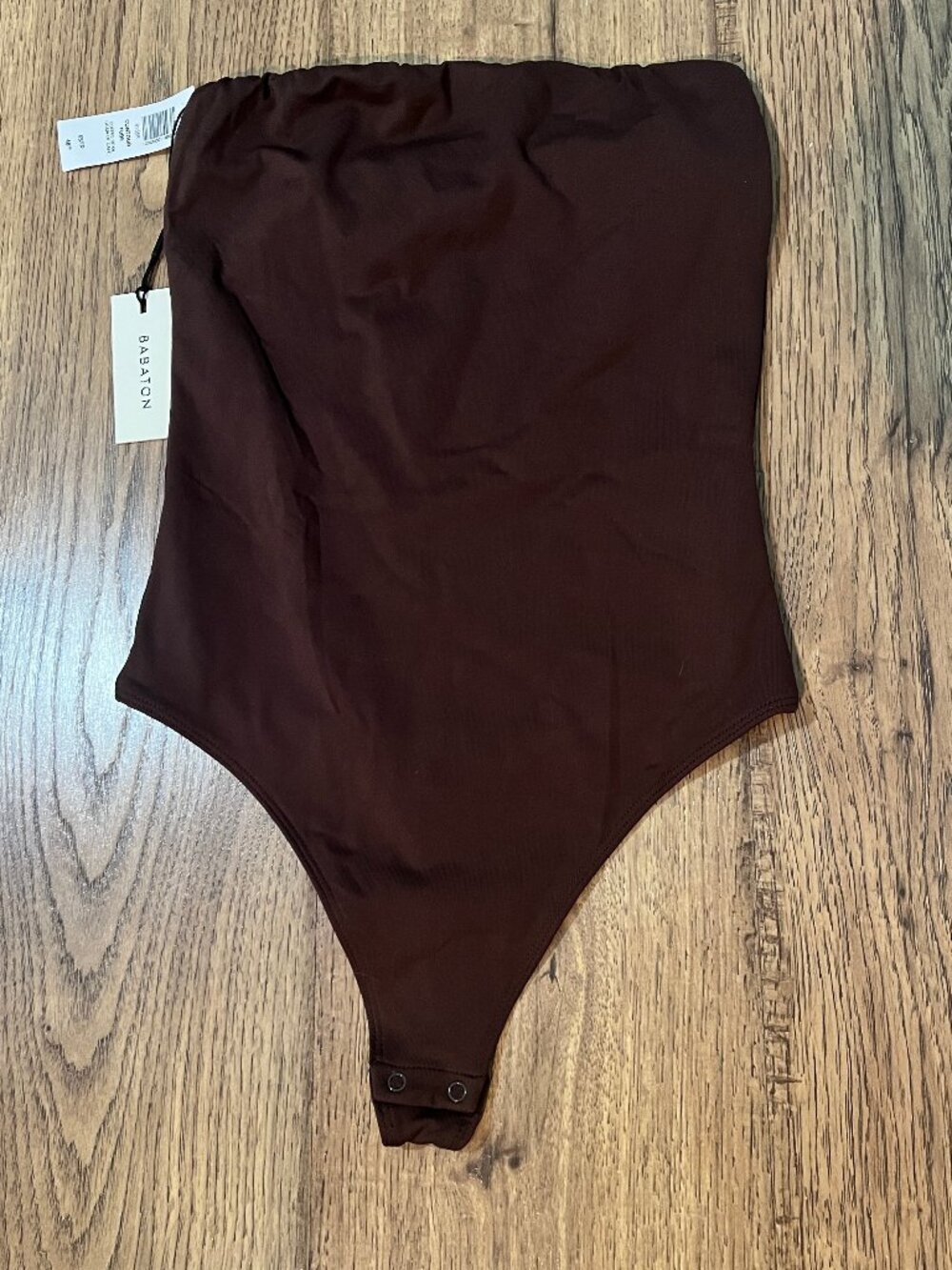 NWT! Aritzia Babaton Strapless Contour Tube Top Bodysuit Coffee Bean Sz XS